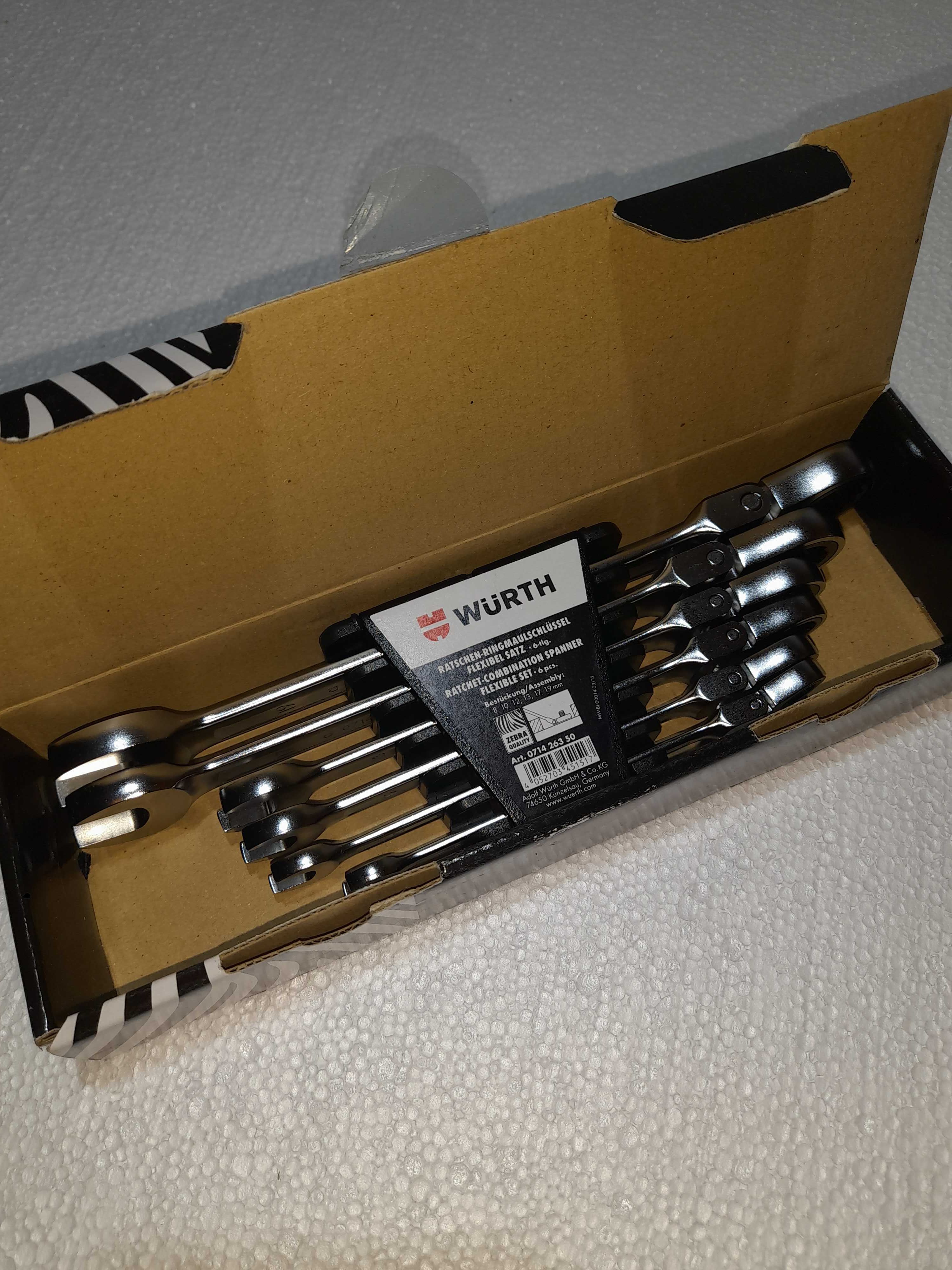 Chei combinate clichet cu  articulatie WÜRTH set 6