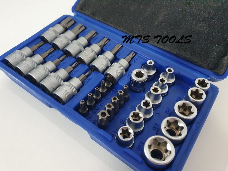 Set Trusa Chei Tubulare PROFIL E BITI TORX 3/8 34 Piese