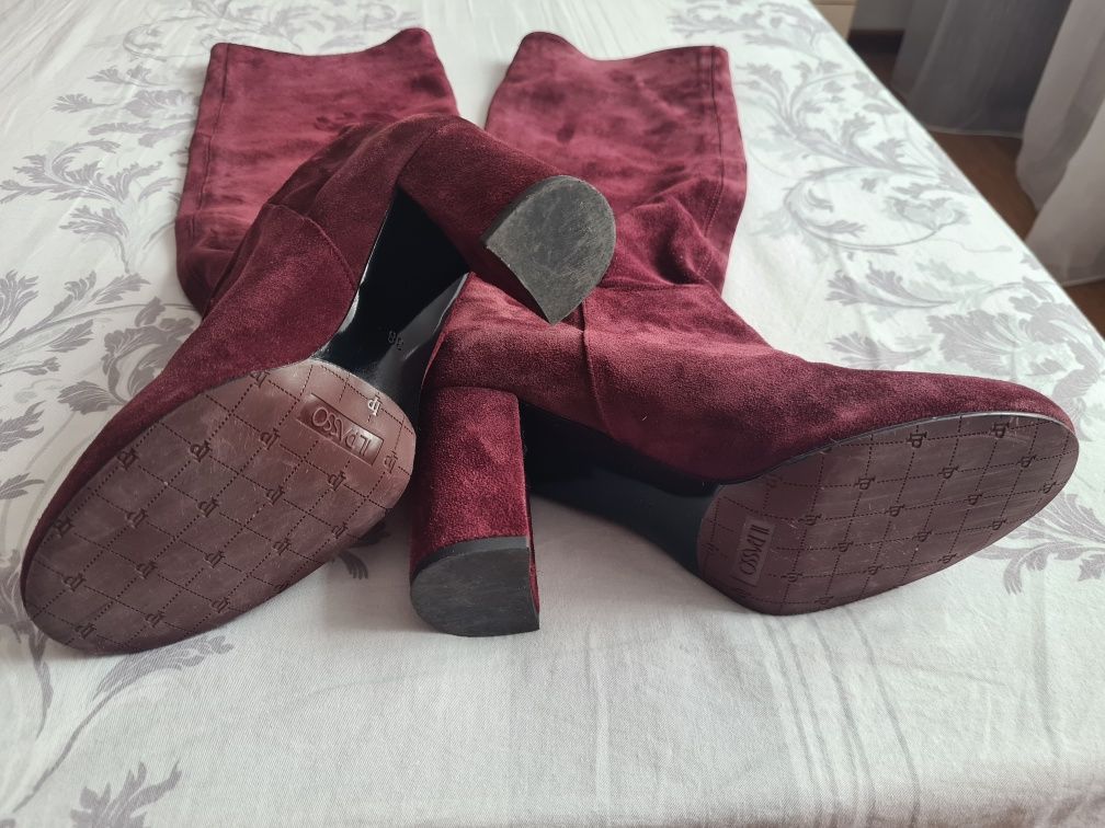 Cizme piele întoarsă lungi