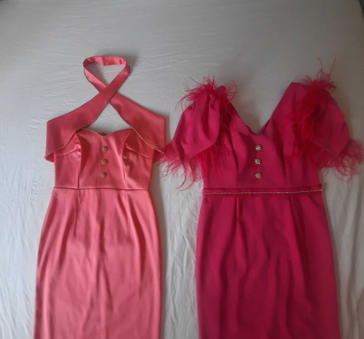 Rochie tip corset cu strasuri legata dupa gat