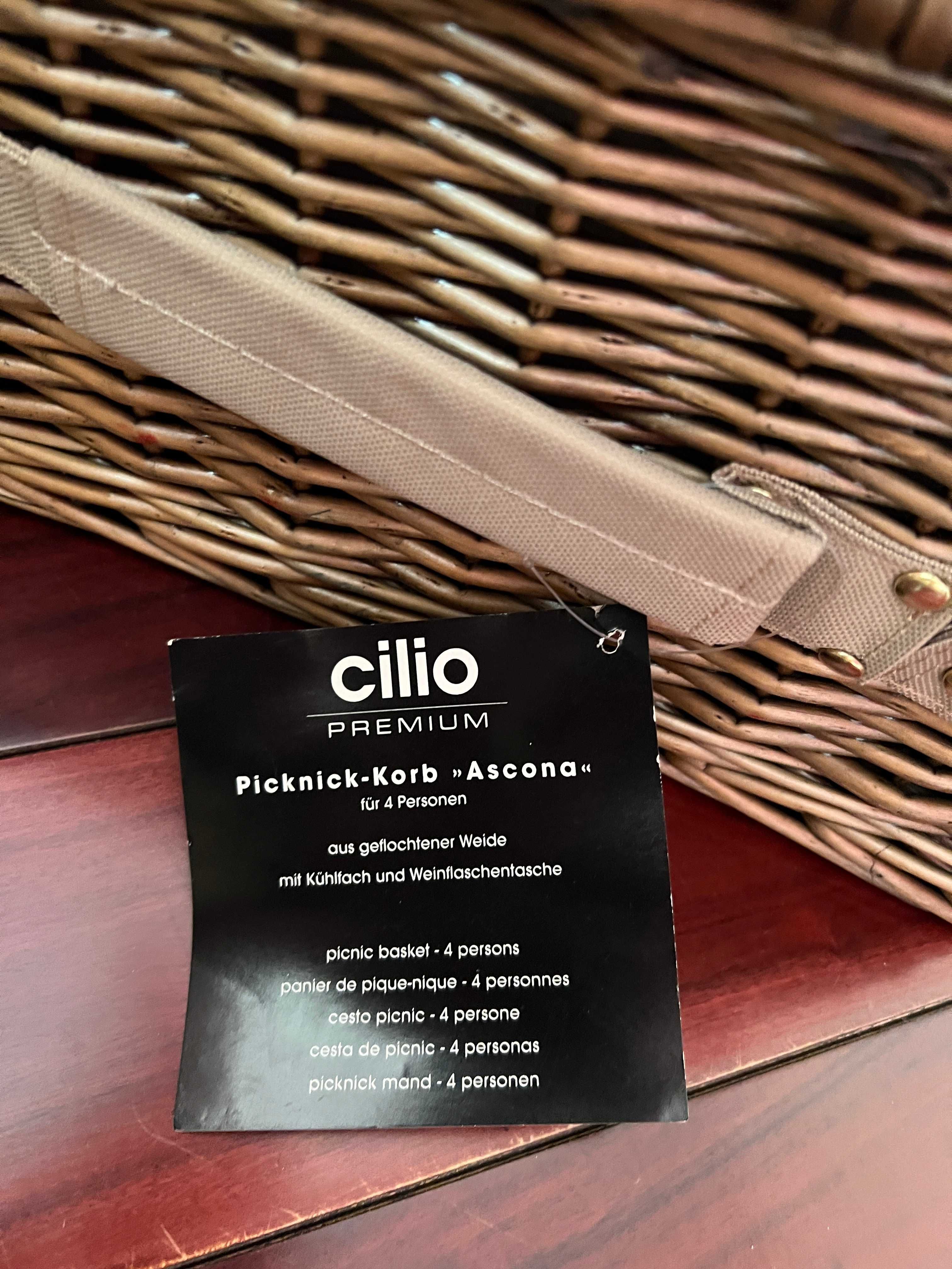 Нова кошница за пикник за 4 човека CILIO с етикет.