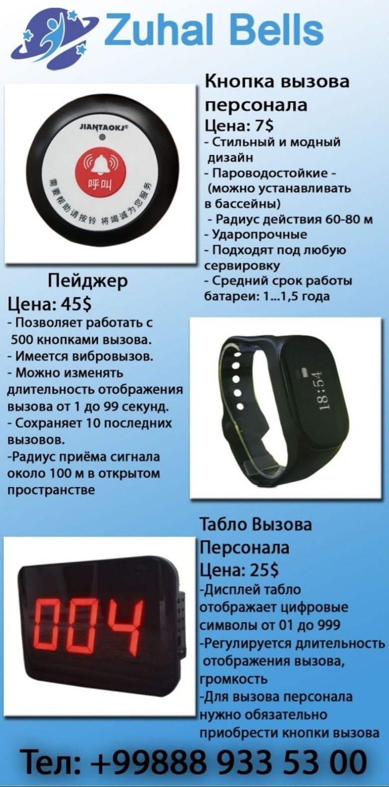 Кнопка вызова официанта/врача