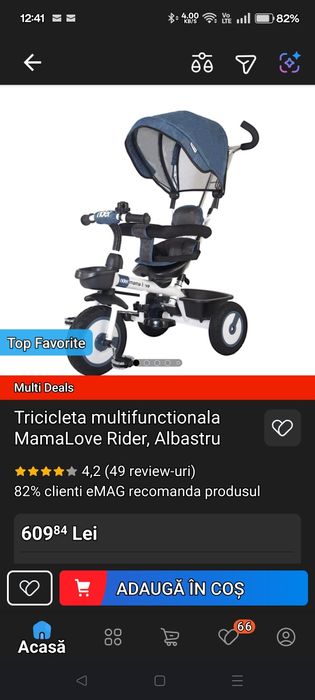 Tricicleta multifunctionala MamaLove Rider