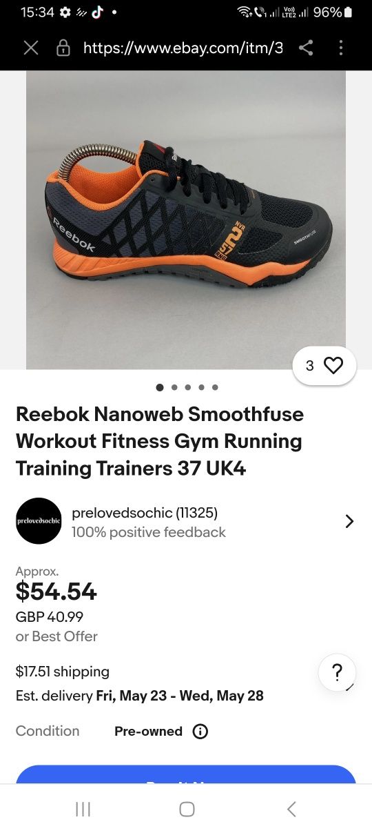 Adidasi Reebok treking marime 38