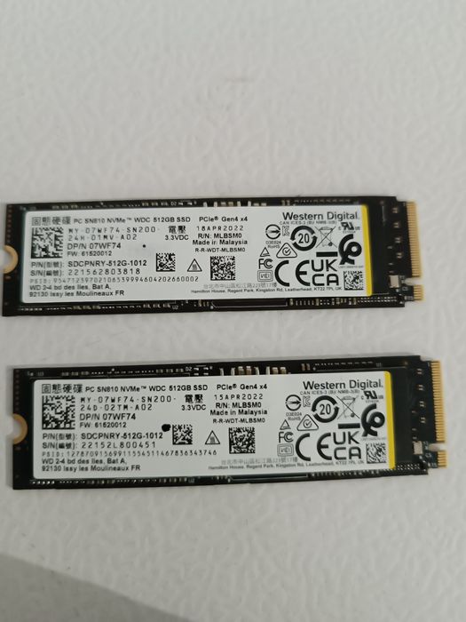 Ssduri nvme  pcie gen4 x4 Samsung/WD Black-500gb impecabile 100% healt