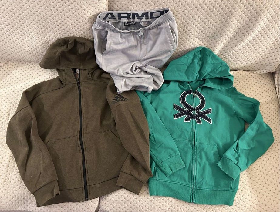 Суичър, худи и спортен панталон Adidas, Under Armour, Benetton 150 см