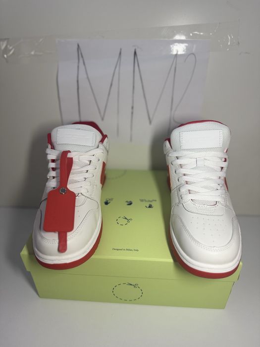 Adidasi Off-White Out Of Office red and white Lace-Up Sneakers