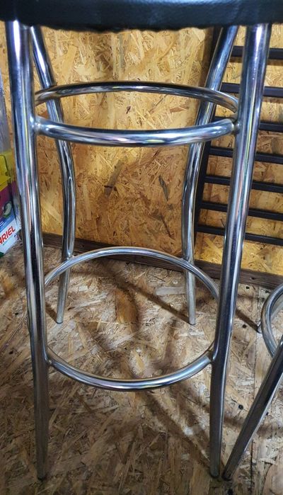 Set 2 Scaune Bar, sezut piele ecologica neagra, stare foarte buna