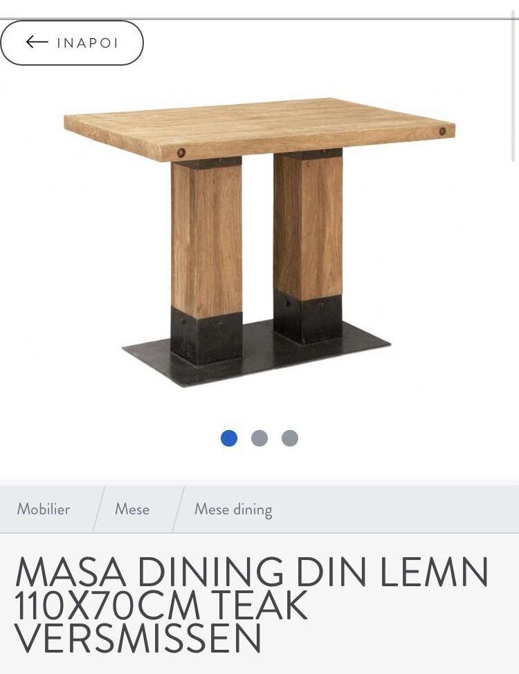 Masa lemn masiv de tec 110 cm X 70 cm