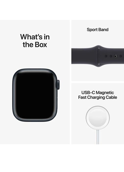 APPLE Watch Series 8, GPS, 45mm Midnight Aluminium Case, Midnight Spor