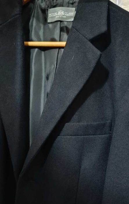 Palton slim 48 M premium Royal Class lana moale navy