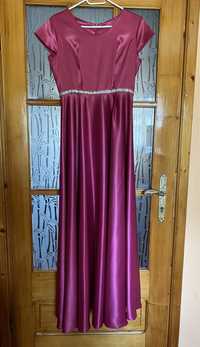 Rochie eleganta lunga din tafta magenta roz marimea M