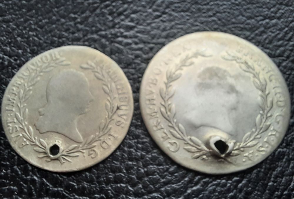 Стара сребърна монета/и 10 кройцера 1815 г. и 20 кройцера 1794 г. Авст