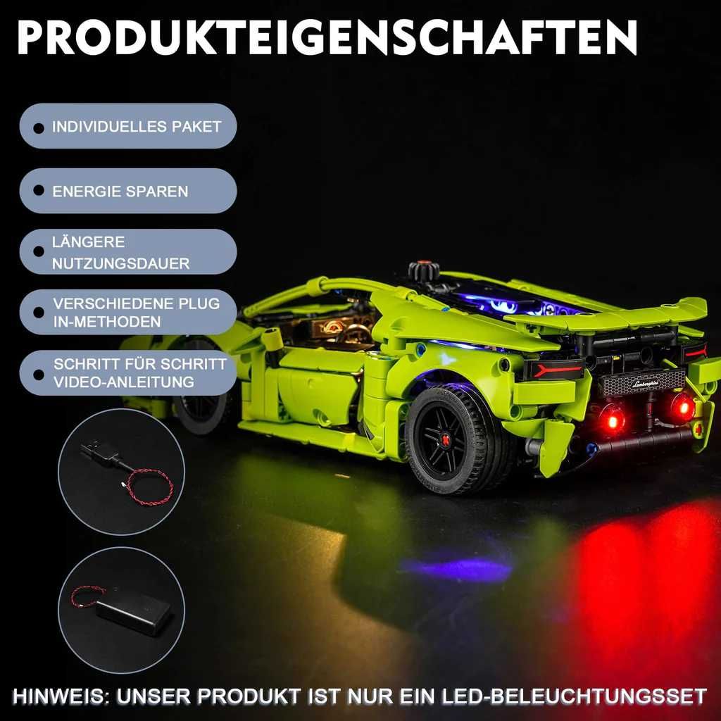 Kit de iluminare pentru Lego 42161 Lamborghini Huracán Technic