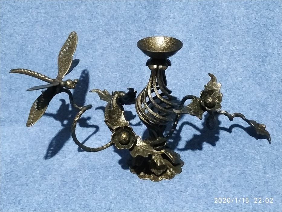 Стрекоза на ветке Лозы Статуэтка Пдсвечник производства СССР