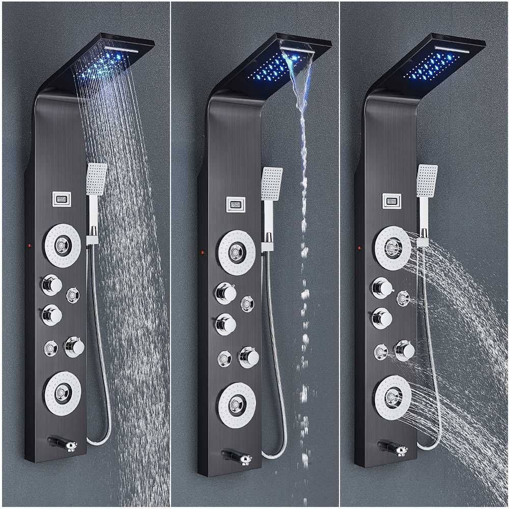 Хидромасажен душ панел с дисплей и LED осветление