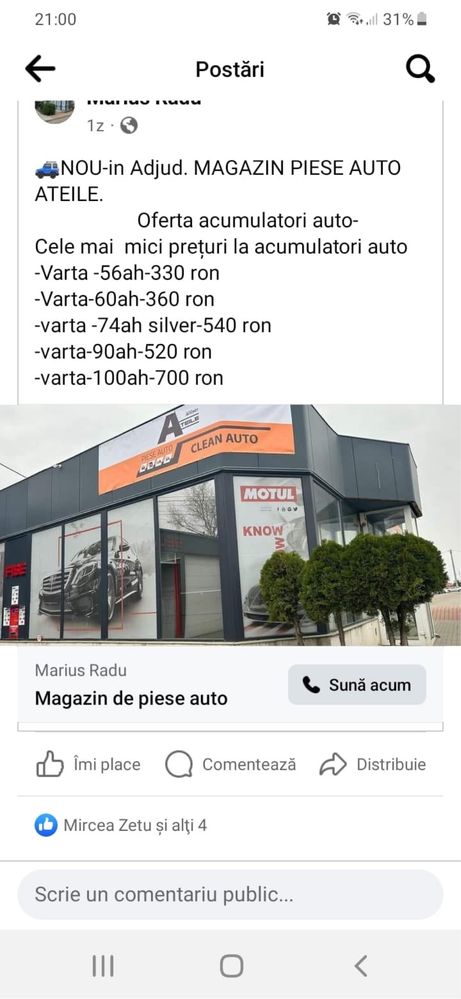 Piese auto la pret de depozit Adjud