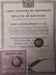 titlu stat 5000 franci aur 1931 Royaume Roumanie bond neincasat