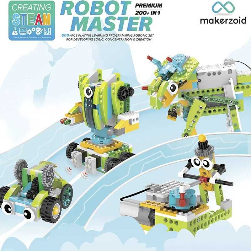 Обучающий Конструктор Makerzoid Robot Master Premium более 600 деталей