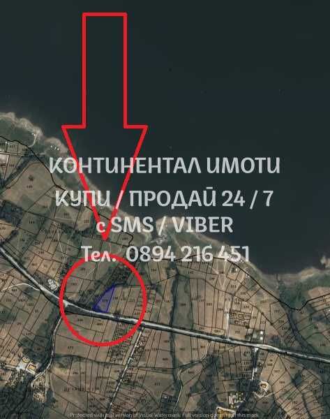 кодо 62801. Парцел 3650м2 с лице на асфалтов път на 300 м от язовира