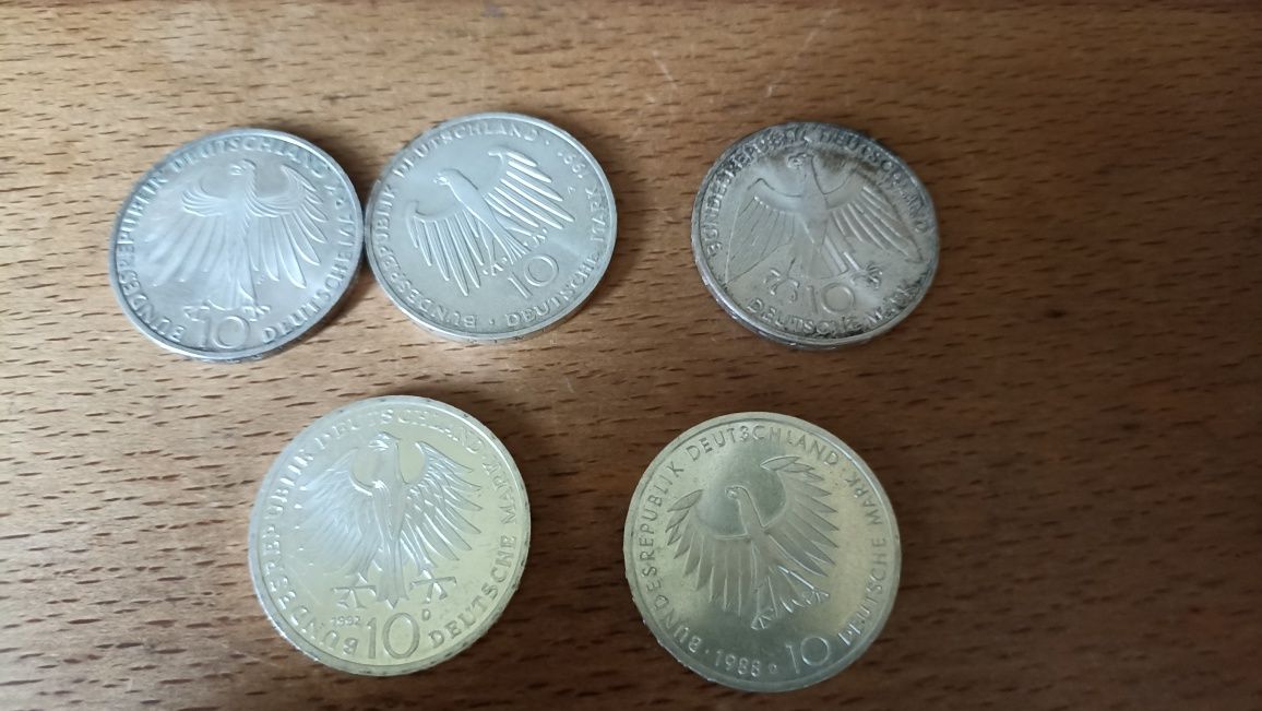Vând 5 monede argint 10 mărci