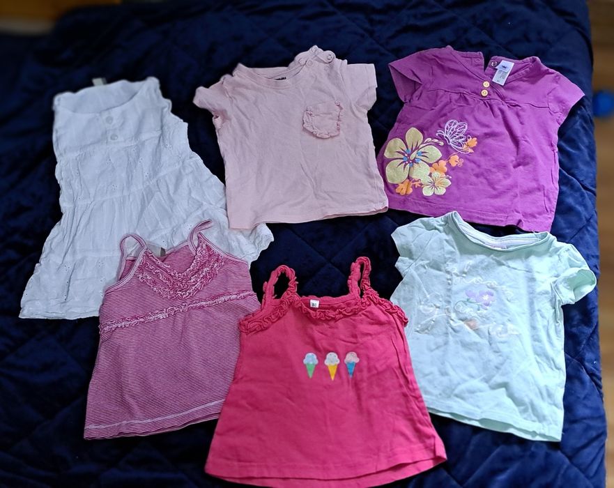Lot de vara fete/tricouri maneca scurta marimea 80