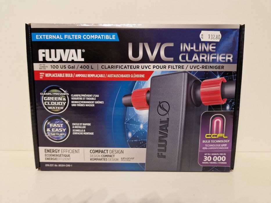 Нов Fluval In-line UVC Clarifier стерилизатор и JBL Cristal Profi i100