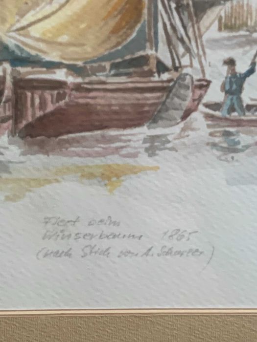 стара картина акварел от 1865г