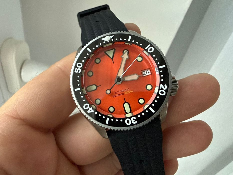Ceas Seiko SKX013 Orange safir automatic NOU schimb cu omega si tissot
