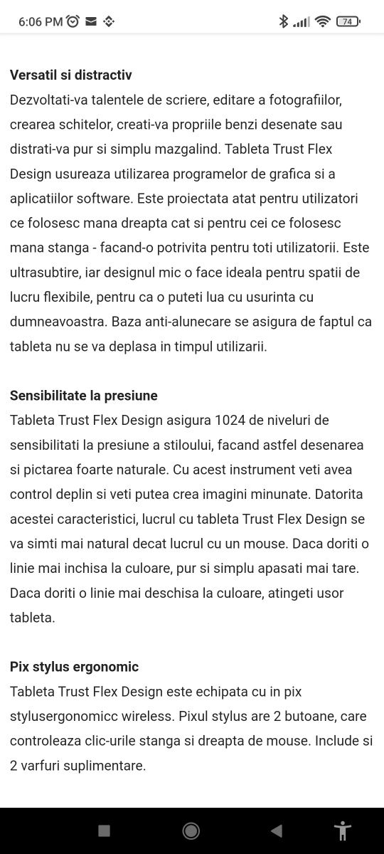 Vand Tableta grafica Trust Flex design, Negru