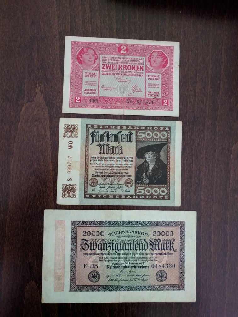 ЗА КОЛЕКЦИОНЕРИ!!!Лот от стари немски и австро-унгарски банкноти