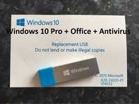 Stick bootabil - Windows 10 Pro + Office + Antivirus + licenta retail