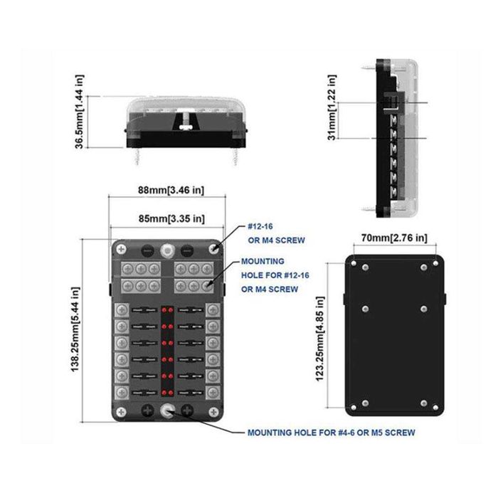 Табло за предпазители с LED за кемпери, лодки ,каравани,багери