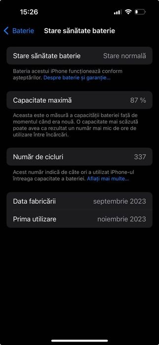 iPhone 15 negru stare foarte buna