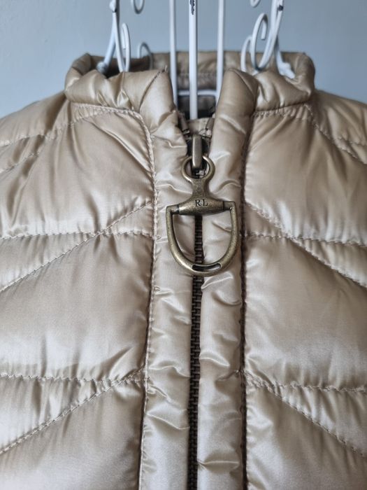 Дамско яке Ralph Lauren размер М бежово-златист цвят пълнеж  гъши пух