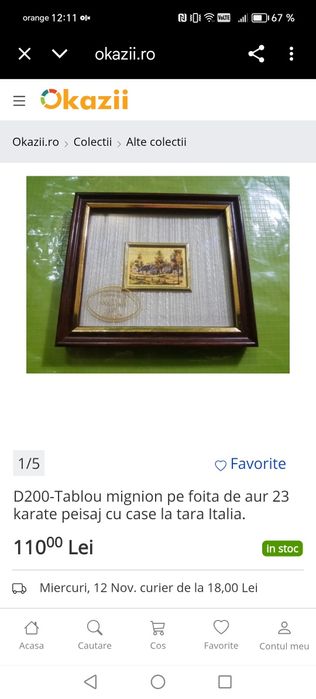 Obiecte de colecție cu foite de aur și pistol din bronz