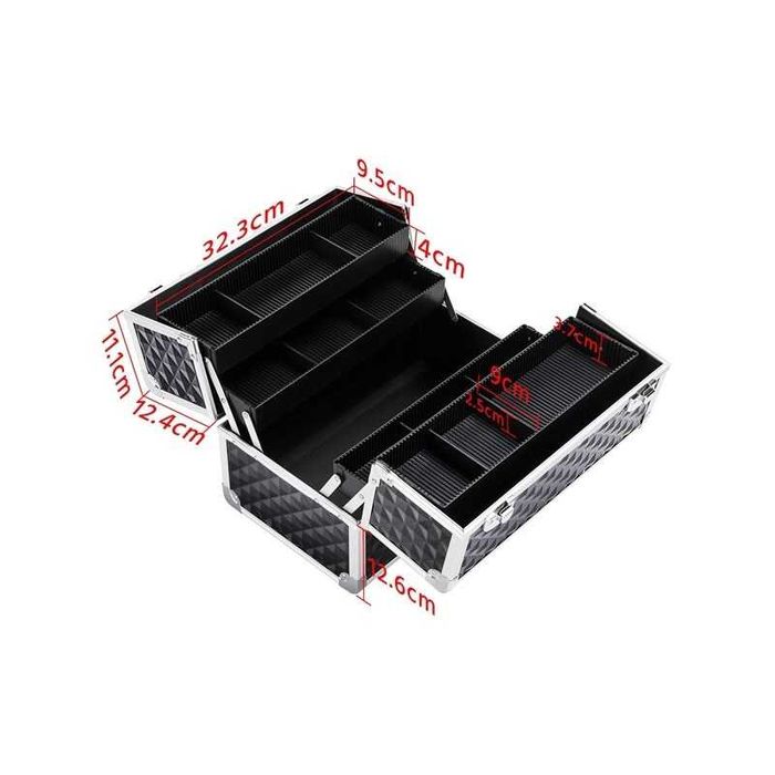 Geanta profesionala machiaj, cutie cosmetică, negru |R 411176 Black