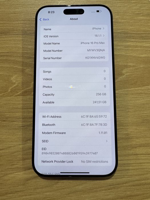 Iphone 16 Pro Max 256GB