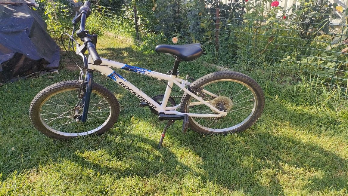 Bicicletă MTB Rockrider ST120 20" Alb-Albastru Copii 6-9 ani