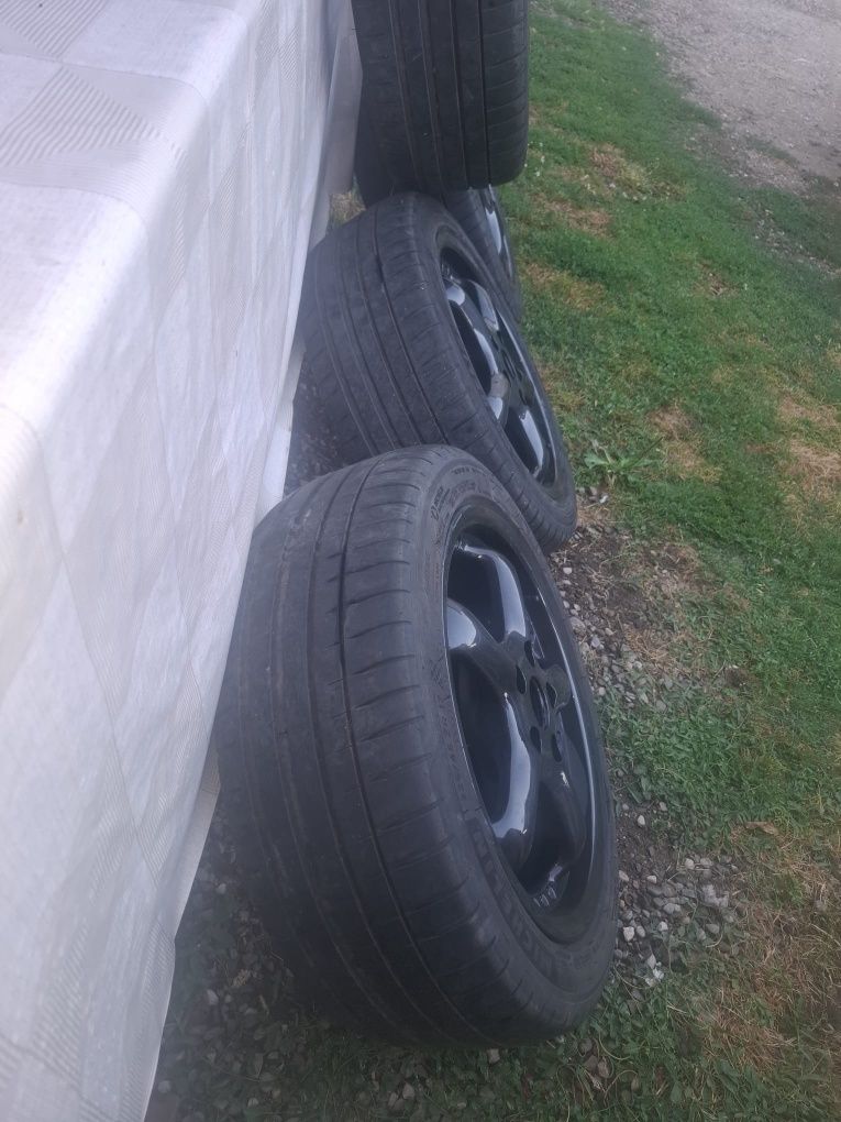 Jante aliaj 5x112 R17 cu anvelope 225 45 R17 vara Michelin