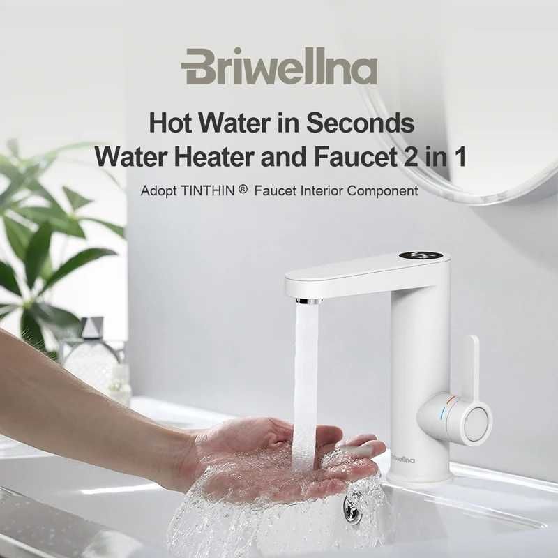 Проточен смесител с нагревател за кухня и баня Briwellna BP21-Black