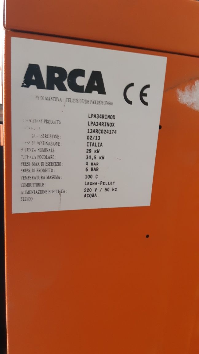 Centrala Arca LPA DUOMATIC 34kw inox pe lemne si peleti