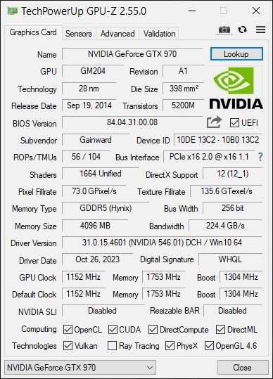 Placa video Nvidia Gainward GeForce® GTX 970 Phantom