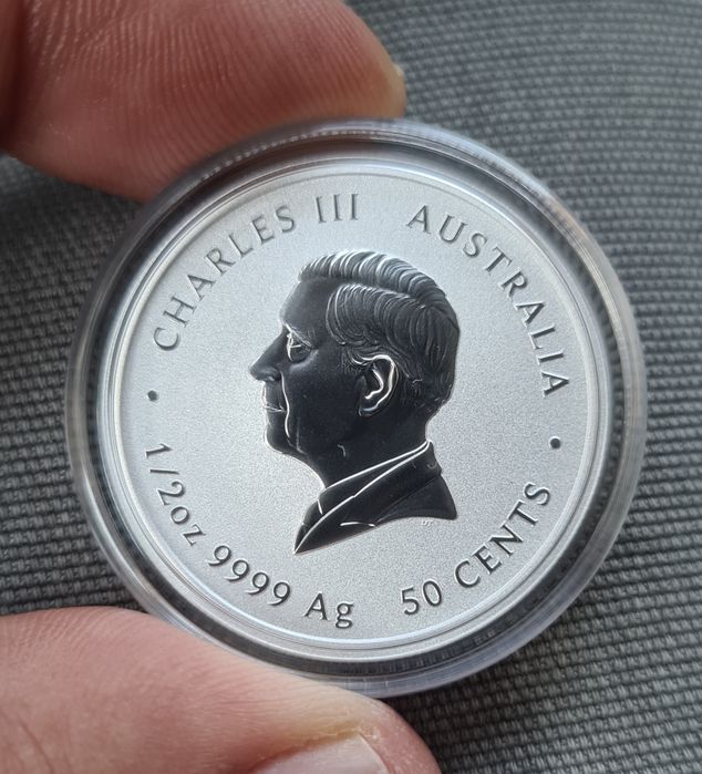 Сребърна монета, австралийски лунар, Змия, 1/2 унция, 2025 г.