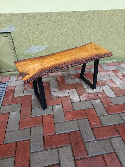 Masa cafea stejar și picioare metalice reglabile
