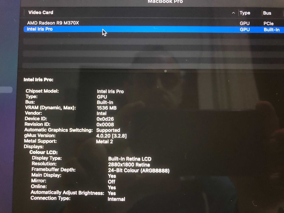 MacBook Pro 15, 2015 Retina, 2,8 GHz i7, 16 GB,flash 128 GB, IMPECABIL