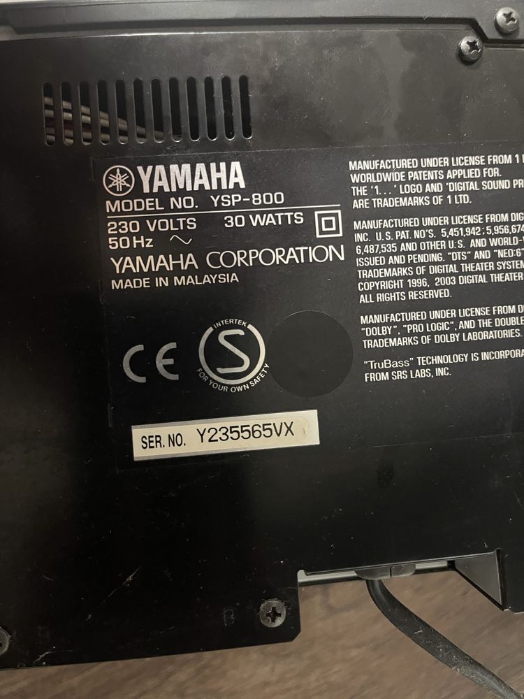 Soundbar Yamaha ysp 800 + subwoofer