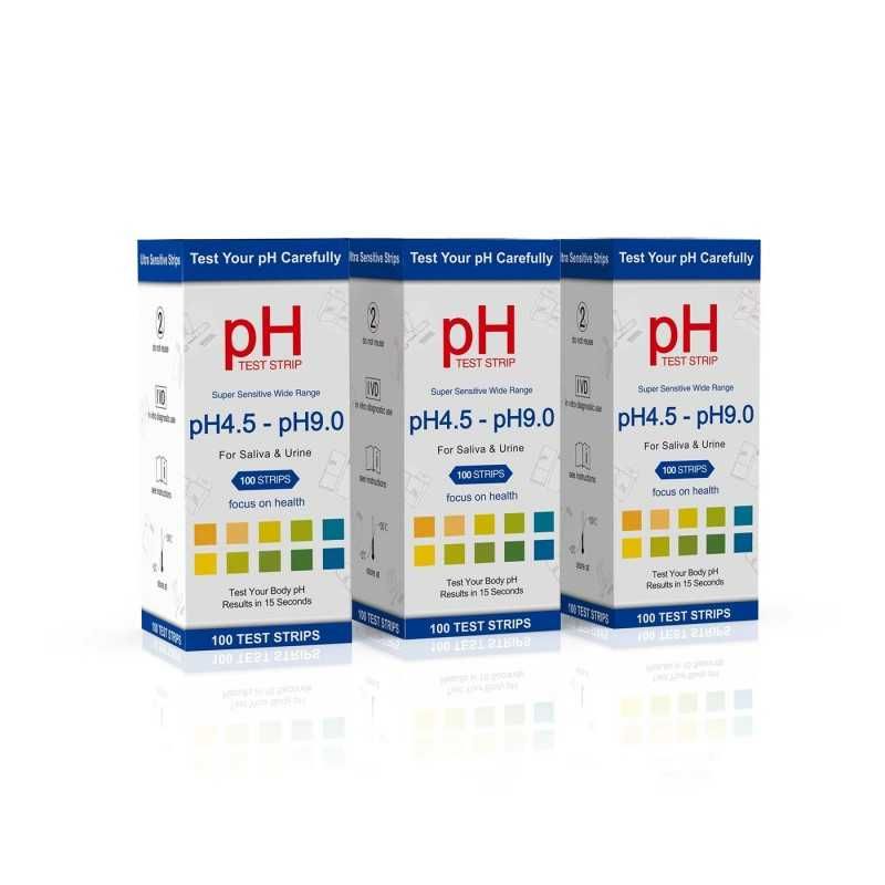 pH тест ленти с обхват 4.5–9pH,За слюнка, урина,100бр в кутия 20214444