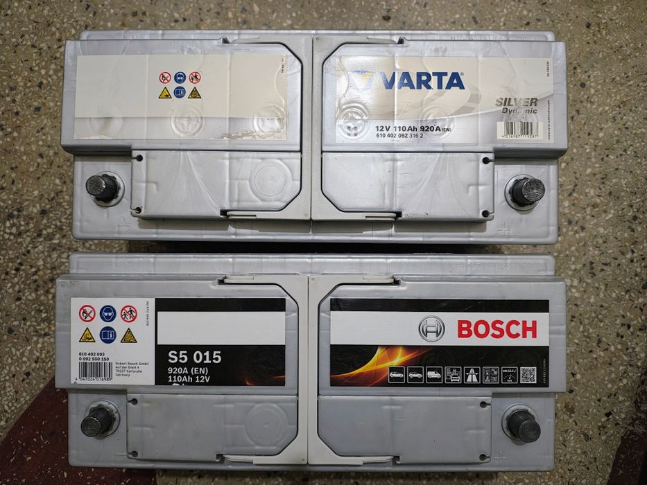 Baterii auto Bosch si Varta 110Ah import.