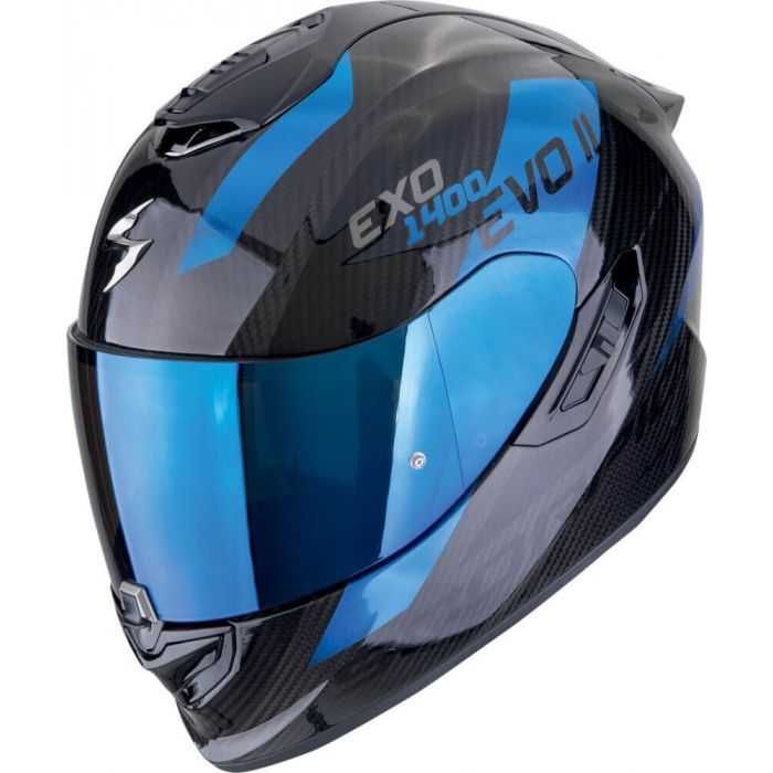 Мото каска за мотор SCORPION EXO-1400 EVO 2 CАRBON PLATED BLUE 2025